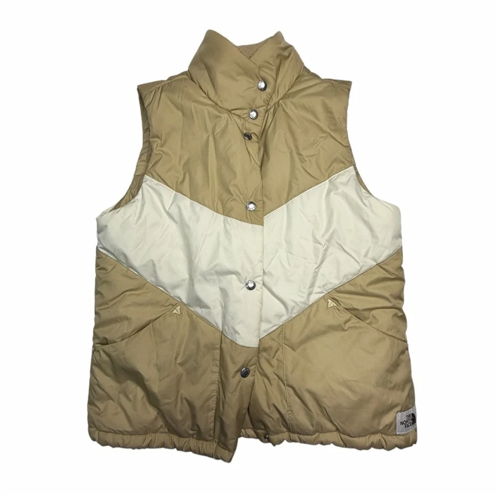The North Face Kids Beige and White Vest
